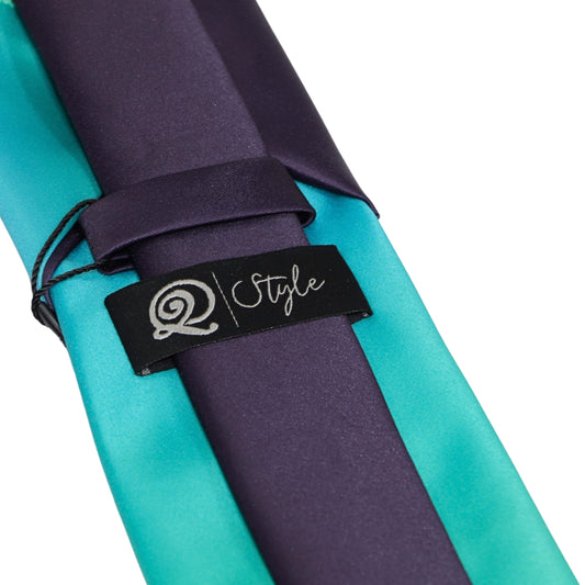 Turquoise To Dark Purple Faded Tie